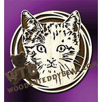 Triple Ring Framed Kitten | Fretwork Scroll Saw Pattern | Wooden Teddy Bear