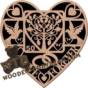 Anniversary Plaque fretwork scroll saw pattern |The Wooden Teddy Bear