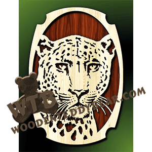 Framed Leopard Head | Fretwork Scroll Saw Pattern | Wooden Teddy Bear