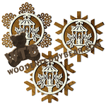 Christmas Plaque With Backers #6 | Fretwork Scroll Saw Pattern | Wooden Teddy Bear