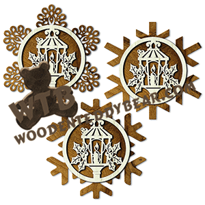 Christmas Plaque With Backers #6 | Fretwork Scroll Saw Pattern | Wooden Teddy Bear