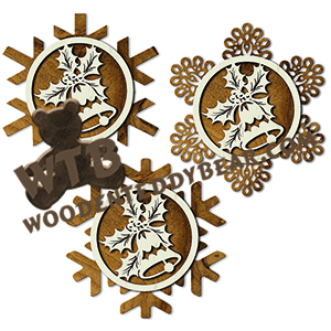 Christmas Plaque With Backers #8 | Fretwork Scroll Saw Pattern | Wooden Teddy Bear