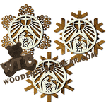 Christmas Plaque With Backers #9 | Fretwork Scroll Saw Pattern | Wooden Teddy Bear