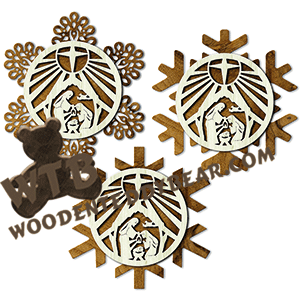 Christmas Plaque With Backers #9 | Fretwork Scroll Saw Pattern | Wooden Teddy Bear