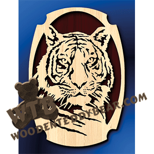 Framed Tiger Head | Fretwork Scroll Saw Pattern | Wooden Teddy Bear