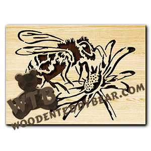 Bee on a Daisy | Fretwork Scroll Saw Pattern | Wooden Teddy Bear