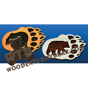 Two Bear Paws | Fretwork Scroll Saw Pattern | Wooden Teddy Bear