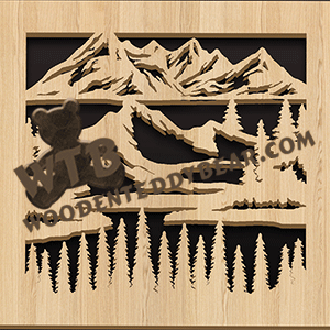 Square Trivet - Nature | Fretwork Scroll Saw Pattern | Wooden Teddy Bear