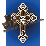 Multi-Layered Cross #5 | Fretwork Scroll Saw Pattern | Wooden Teddy Bear