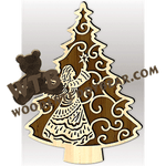 Angel Tree | Fretwork Scroll Saw Pattern | Wooden Teddy Bear