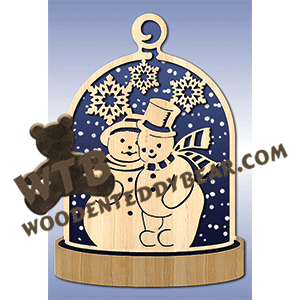 Glass Dome Plaque #1 | Fretwork Scroll Saw Pattern | Wooden Teddy Bear