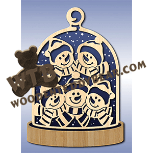 Glass Dome Plaque #12 | Fretwork Scroll Saw Pattern | Wooden Teddy Bear