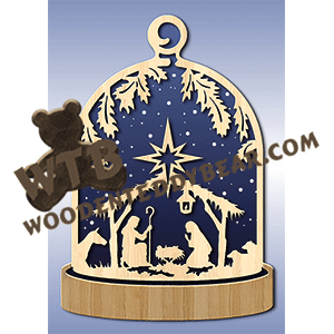 Glass Dome Plaque #14 | Fretwork Scroll Saw Pattern | Wooden Teddy Bear