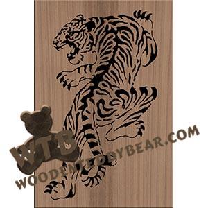 Fierce Tiger fretwork scroll saw pattern |The Wooden Teddy Bear