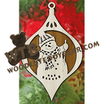 Snowman Bauble Plaque | Fretwork Scroll Saw Pattern | Wooden Teddy Bear