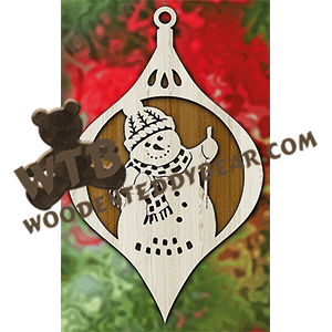 Snowman Bauble Plaque | Fretwork Scroll Saw Pattern | Wooden Teddy Bear