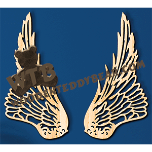 Angel Wings Wall Art #2 | Fretwork Scroll Saw Pattern | Wooden Teddy Bear