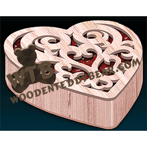 Decorative Heart Box #2 | Fretwork Scroll Saw Pattern | Wooden Teddy Bear