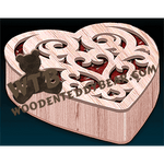 Decorative Heart Box #2 | Fretwork Scroll Saw Pattern | Wooden Teddy Bear