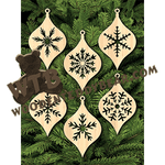 Snowflake Bouble Ornaments #2 | Fretwork Scroll Saw Pattern | Wooden Teddy Bear