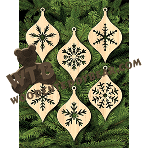 Snowflake Bouble Ornaments #2 | Fretwork Scroll Saw Pattern | Wooden Teddy Bear