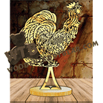 Freestanding Figurine - Rooster | Fretwork Scroll Saw Pattern | Wooden Teddy Bear