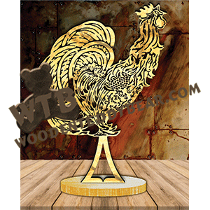 Freestanding Figurine - Rooster | Fretwork Scroll Saw Pattern | Wooden Teddy Bear