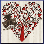 Hearts Tree | Fretwork Scroll Saw Pattern | Wooden Teddy Bear