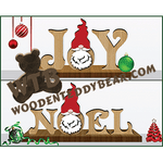 Noel / Joy with Gnome | Fretwork Scroll Saw Pattern | Wooden Teddy Bear