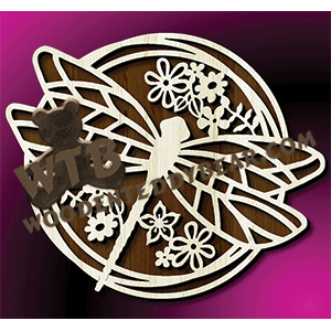 Triple Ring Framed Dragonfly | Fretwork Scroll Saw Pattern | Wooden Teddy Bear