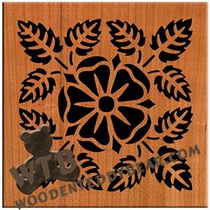 Flower & Leaves Trivet fretwork scroll saw pattern |The Wooden Teddy Bear