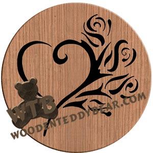 Rose Heart Plaque fretwork scroll saw pattern |The Wooden Teddy Bear