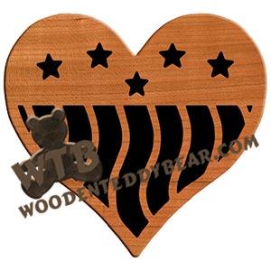 Patriotic Heart fretwork scroll saw pattern |The Wooden Teddy Bear
