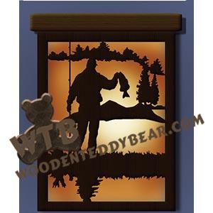 Fisherman Night Light fretwork scroll saw pattern |The Wooden Teddy Bear