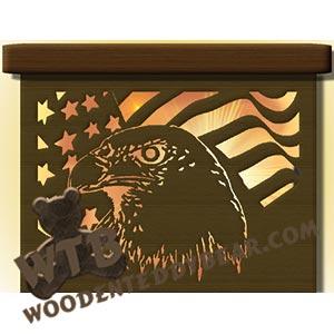 Eagle & Flag Night Light fretwork scroll saw pattern |The Wooden Teddy Bear