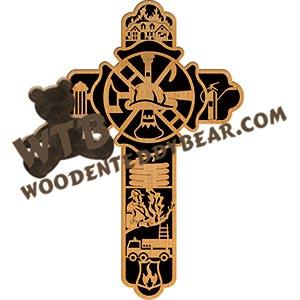 Firefighter's Cross fretwork scroll saw pattern |The Wooden Teddy Bear