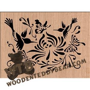 Hummingbirds fretwork scroll saw pattern |The Wooden Teddy Bear