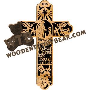 First Communion Cross fretwork scroll saw pattern |The Wooden Teddy Bear