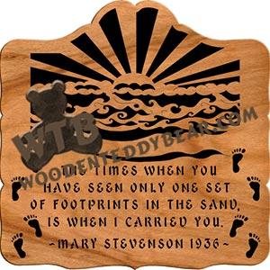 Footprints in the Sand fretwork scroll saw pattern |The Wooden Teddy Bear