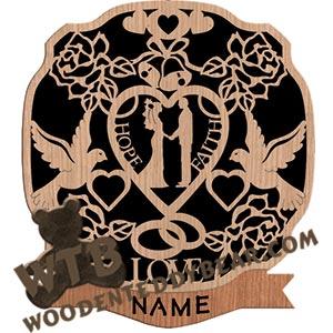 Wedding Plaque fretwork scroll saw pattern |The Wooden Teddy Bear