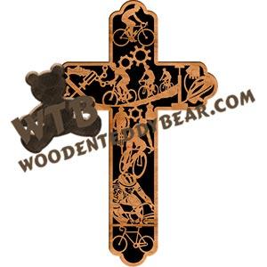 Cyclist's Cross fretwork scroll saw pattern |The Wooden Teddy Bear