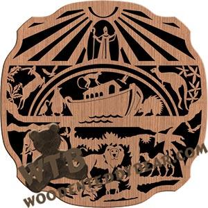 Noah's Ark Plaque fretwork scroll saw pattern |The Wooden Teddy Bear