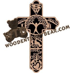 Social Worker's Cross fretwork scroll saw pattern |The Wooden Teddy Bear