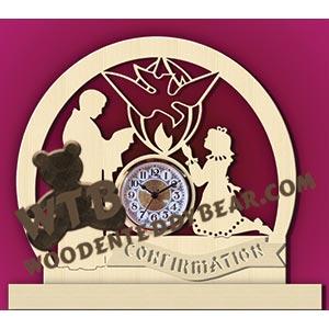 Confirmation Clock Girl fretwork scroll saw pattern |The Wooden Teddy Bear