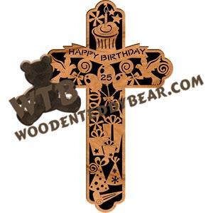 Birthday Cross fretwork scroll saw pattern |The Wooden Teddy Bear