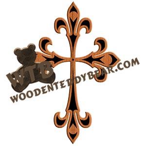 Fleur De Lis Cross fretwork scroll saw pattern |The Wooden Teddy Bear