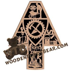 Construction Workers Plaque fretwork scroll saw pattern |The Wooden Teddy Bear