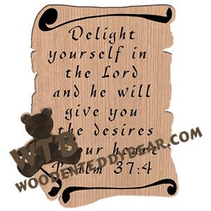 Scrolls Psalm 37:4 fretwork scroll saw pattern |The Wooden Teddy Bear