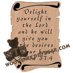 Scrolls Psalm 37:4 fretwork scroll saw pattern |The Wooden Teddy Bear