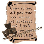 Scrolls Matthew 11:28 fretwork scroll saw pattern |The Wooden Teddy Bear